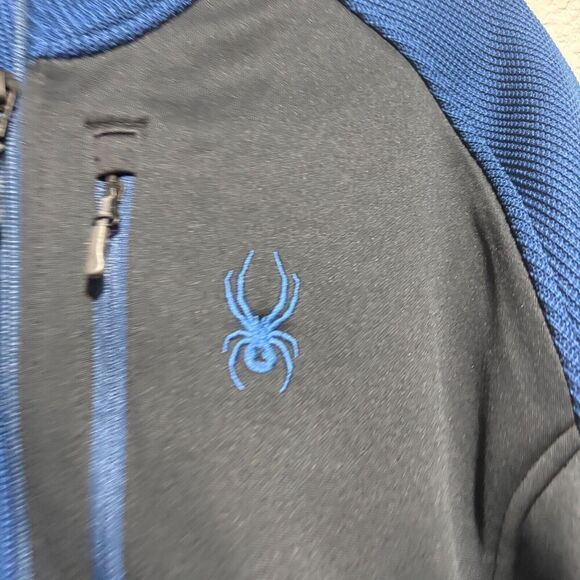 Spyder Men's Jacket Bandit Blue X-Large Half Zip Gait Knit Pullover Fleece - Picture 5 of 12